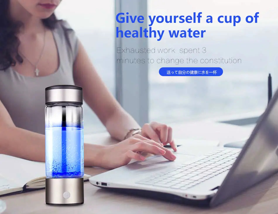 HydroBottleCelestial - Portable hydrogen water bottle. Bouteille d'eau à hydrogène H2 - Celestial Water Wellness